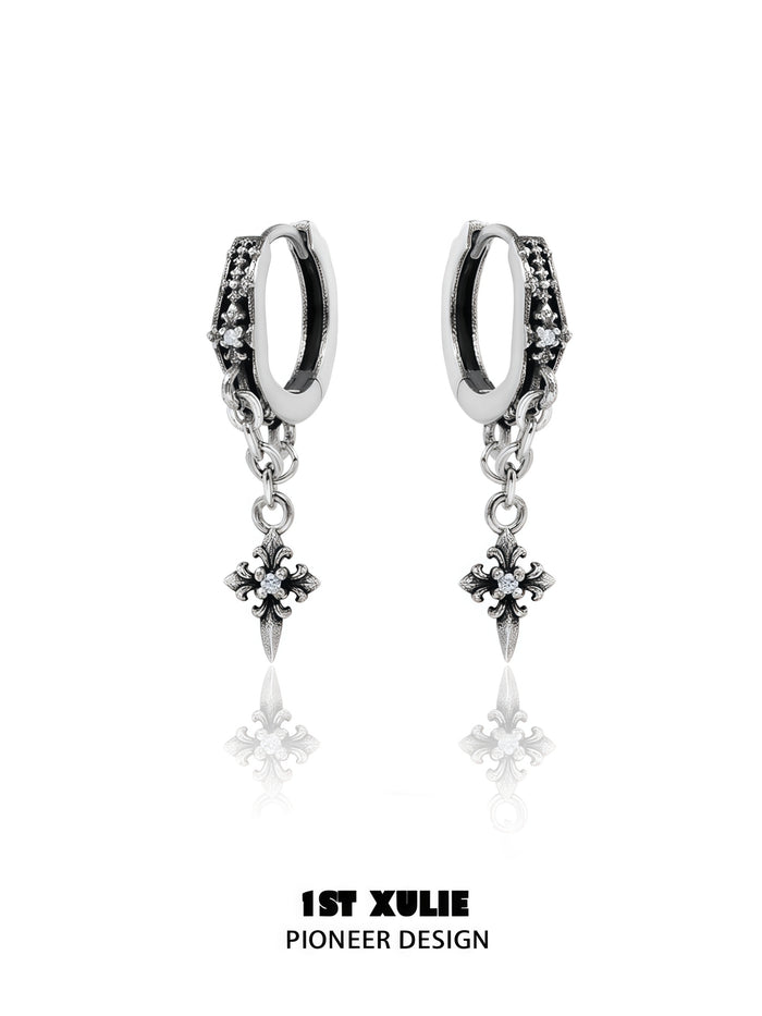 1STXULIE Superior Niche Iris Collection Cross-shaped Earring Back T5880