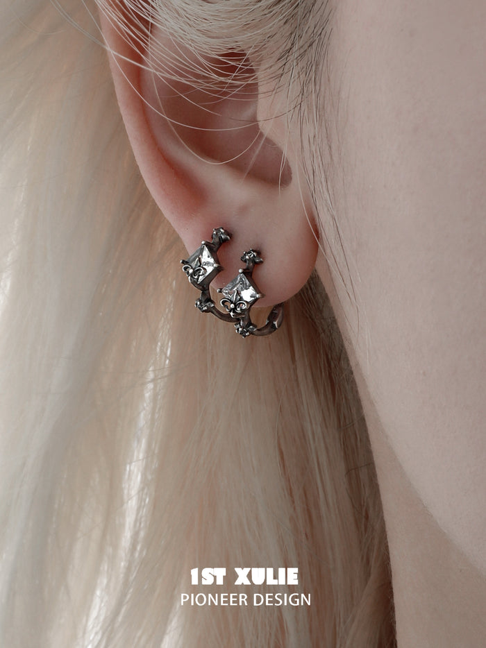1STXULIE Superior Niche Iris Collection Gothic Retro Earring Back T5886