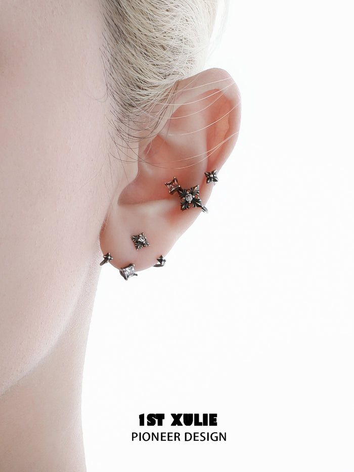 1STXULIE Superior Niche Iris Collection S925 Silver Clip-on Earrings T5895