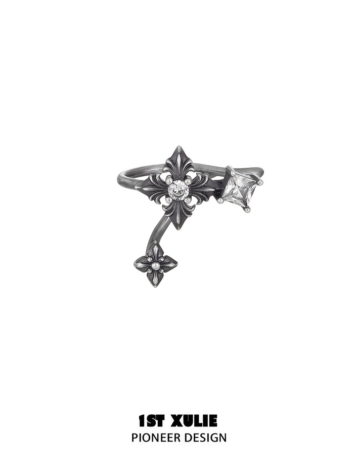 1STXULIE Superior Niche Iris Collection S925 Silver Clip-on Earrings T5895