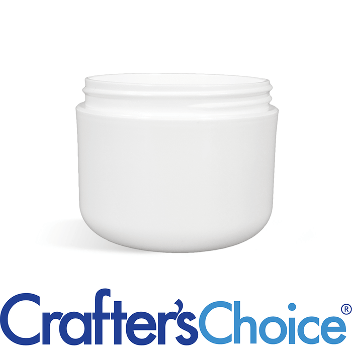 2 oz White Double Wall Plastic Jar - 58/400