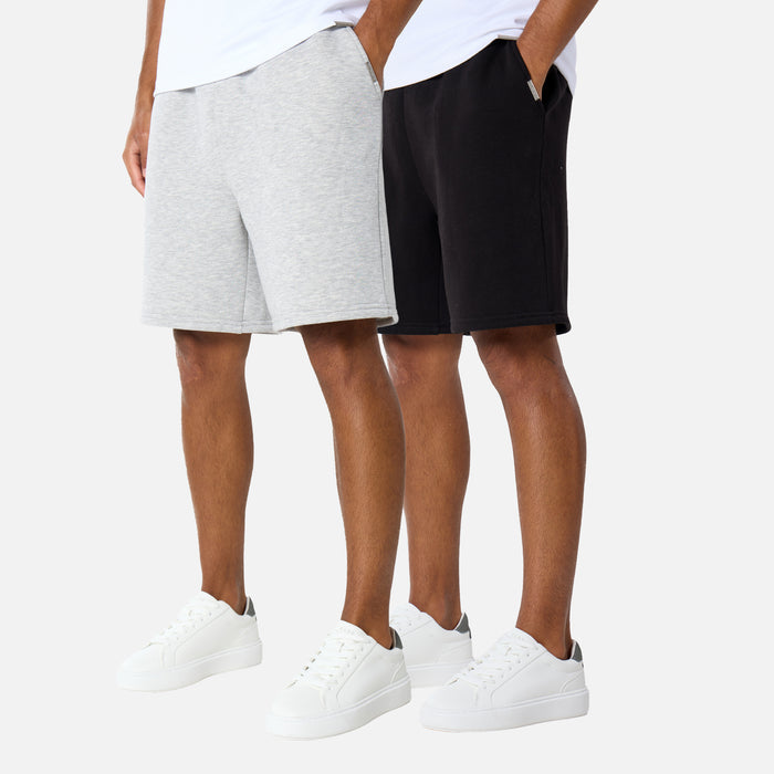 2-Pack Core Short | Black/Grey Marl