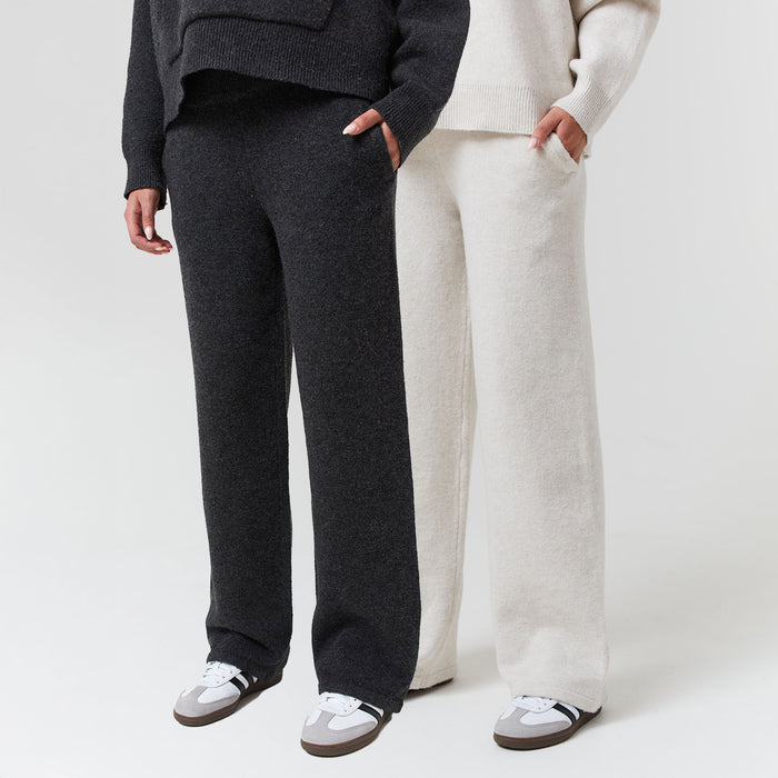 2-Pack Knit Open Hem Jogger | Oatmeal/Charcoal Marl