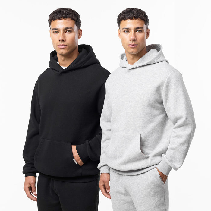 2-Pack Relaxed Fit Hoodie | Grey Marl/Black