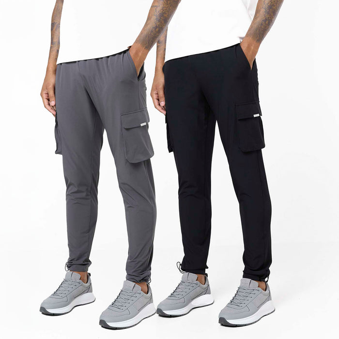 2-Pack Stretch Tech Cargo Pant | Black/Dark Grey