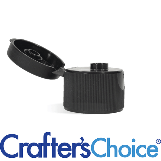 24/410 Black Ribbed Flip Top Cap
