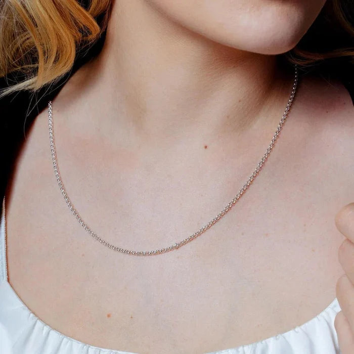 2.4mm Round Rolo .925 Sterling Silver Chain | Choose Size - InnerVision Crystals