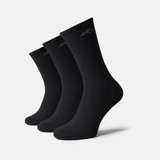 Men's  Black 3-Pack Core Performance Socks  Closure London  Front View