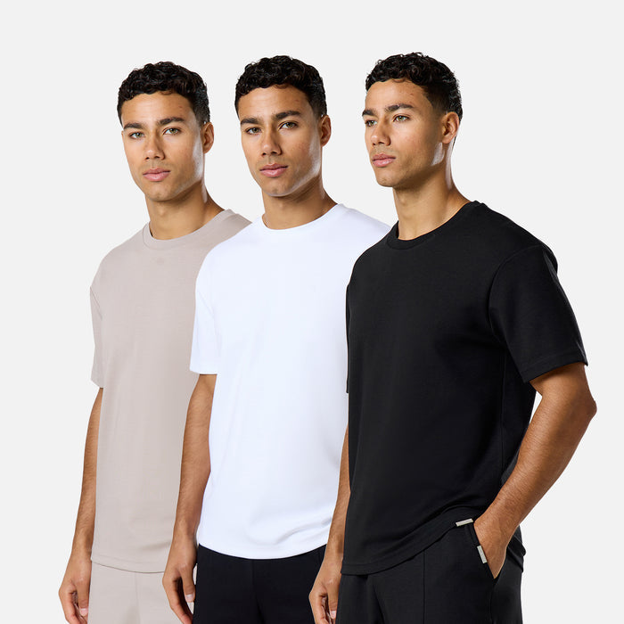 3-Pack Smart Scuba T-Shirts | Black/White/Stone