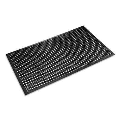 3' x 5' Safewalk-Light Wet/Oily/Grease Floor Anti-Fatigue Drainage Mat,  1/2" Thick, Black