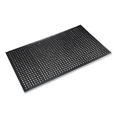 3' x 5' Safewalk-Light Wet/Oily/Grease Floor Anti-Fatigue Drainage Mat,  1/2" Thick, Black