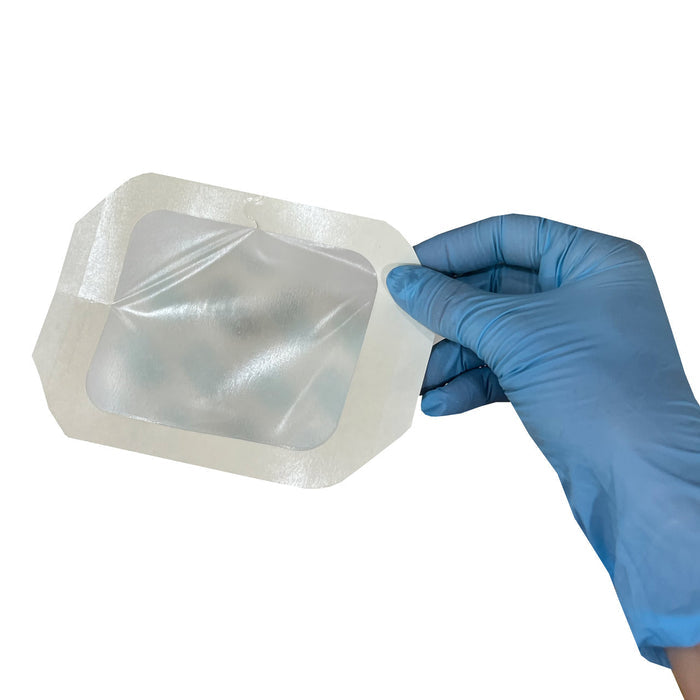 Transparent Film Dressing, opened in hand