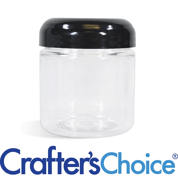 4 oz Clear Basic Jar & Black Dome Top Set