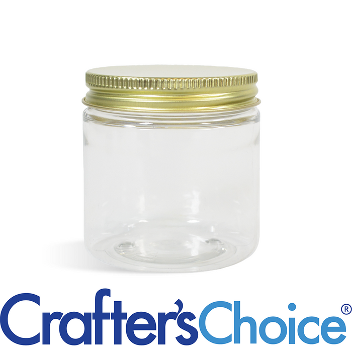 4 oz Clear Basic Jar & Gold Metal Top Set
