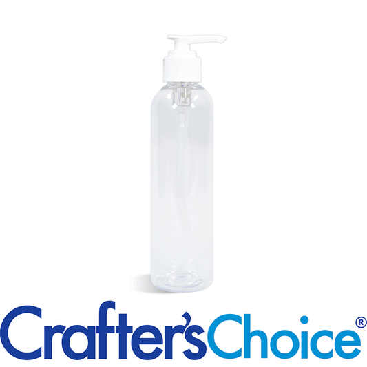 4 oz Clear Bullet w/ White Ribbed Saddle Pump Set