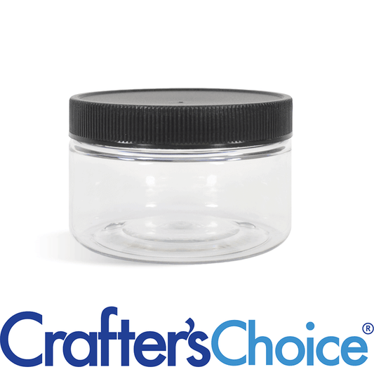 4 oz Clear Heavy Wall & Black Ribbed Top Set
