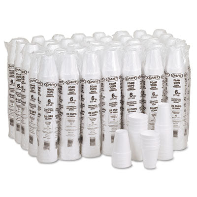6 OZ DART 6J6 STYRO FOAM CUP 1000/CS