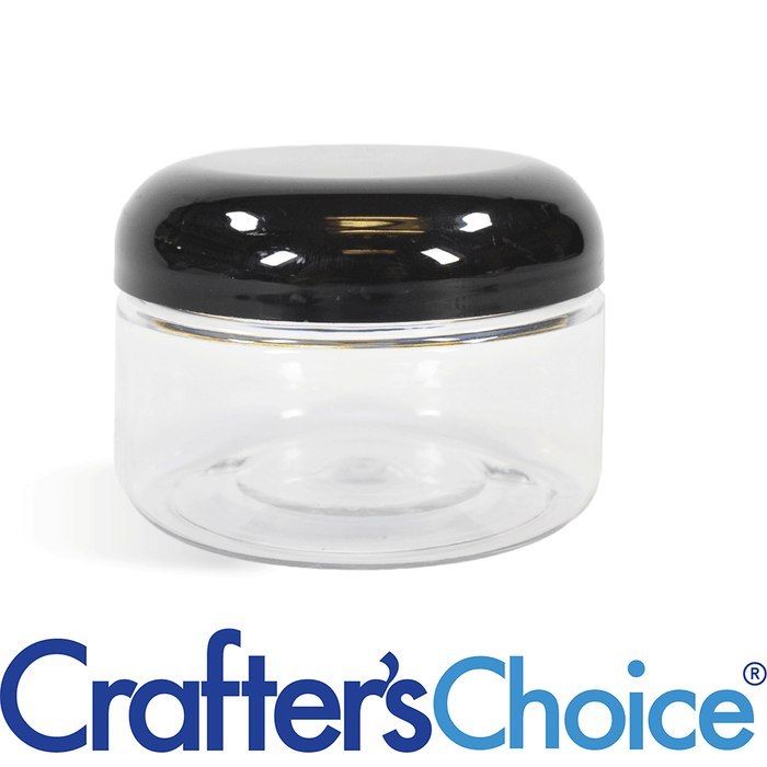 8 oz Clear Heavy Wall Jar & Black Dome Top Set