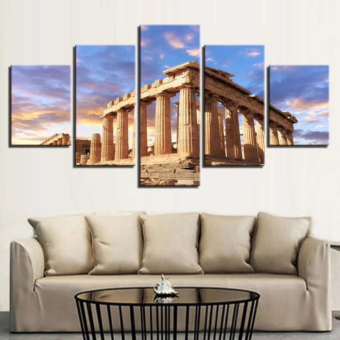 Acropolis Parthenon Temple Greece Architecture Wall Art Frame Canvas Printing Decor - BlueArtDecor