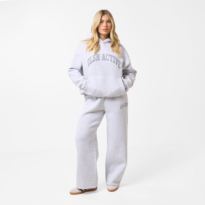 Women's  Grey Marl Active Open Hem Tracksuit  Closure London  Front View