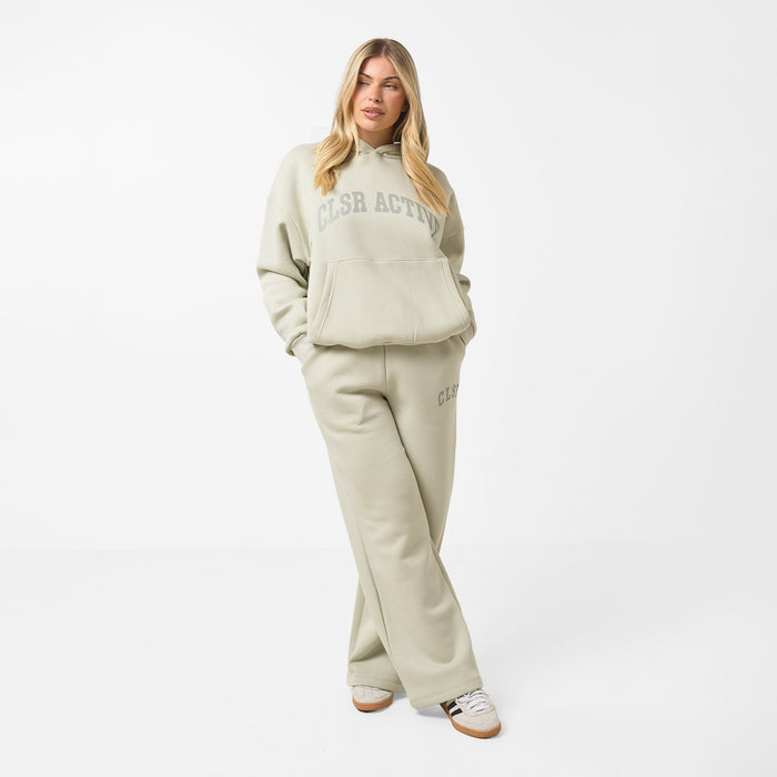Women's  Pistachio Active Open Hem Tracksuit  Closure London  Front View