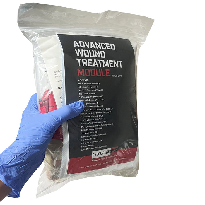 Advanced Wound Treatment Module, packaged in hand