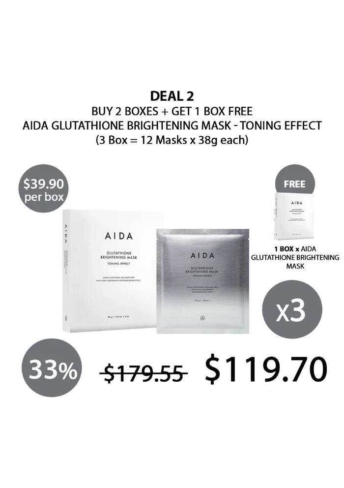 (BUY 2+1 FREE) AIDA GLUTATHIONE BRIGHTENING MASK