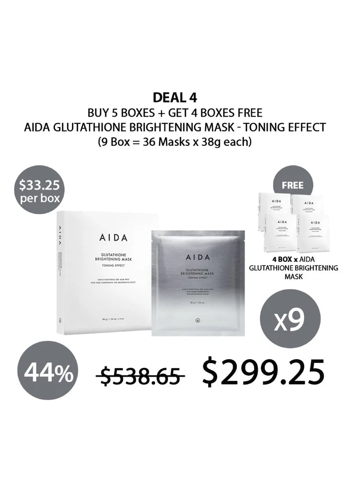 (BUY 5+4 FREE) AIDA GLUTATHIONE BRIGHTENING MASK
