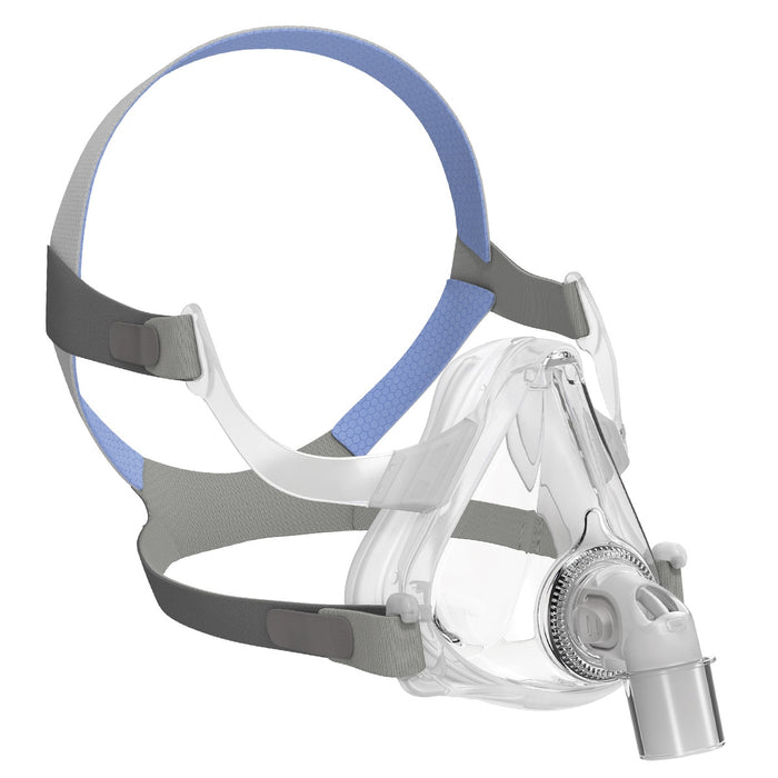 AIrfit F10 CPAP mask with headgear on a white background