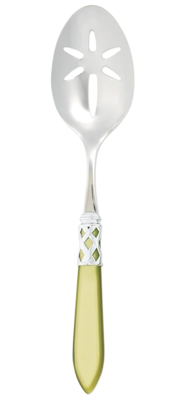 Aladdin Brilliant Slotted Serving Spoon Tabletop Vietri Chartreuse