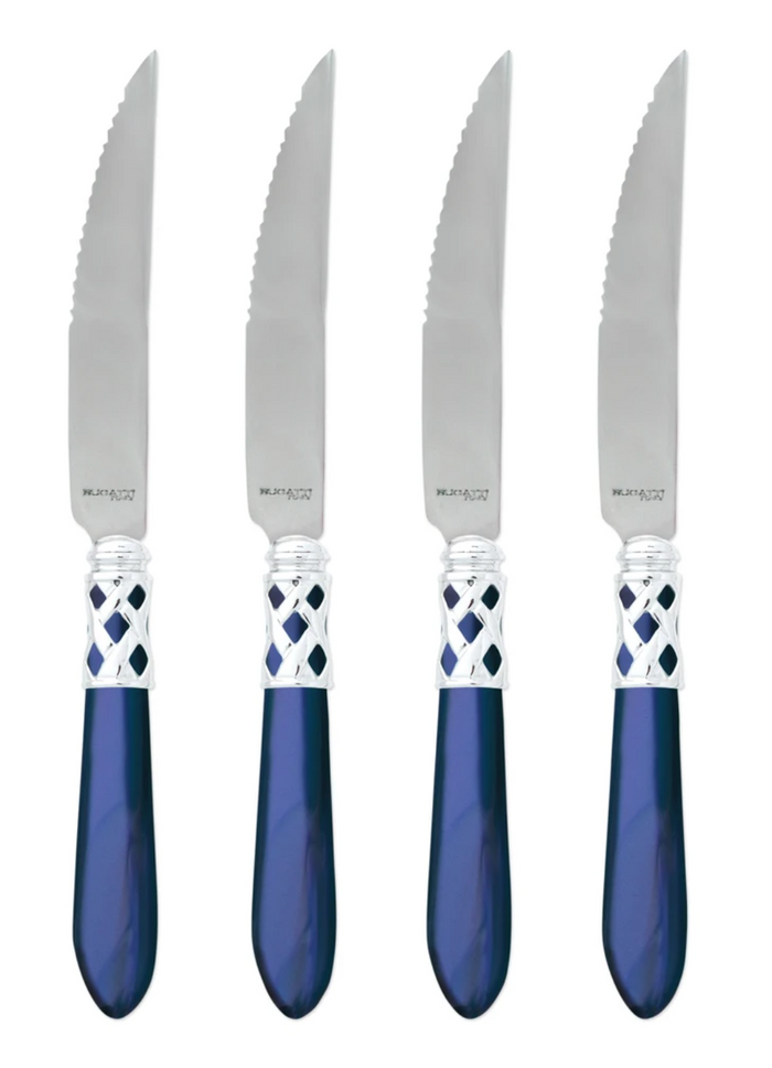 Aladdin Brilliant Steak Knives Tabletop Vietri Blue