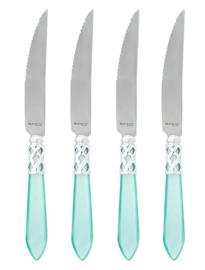 Aladdin Brilliant Steak Knives Tabletop Vietri Aqua