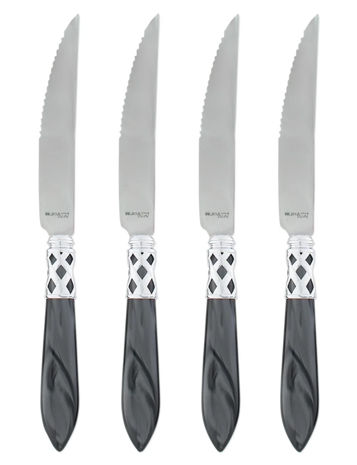 Aladdin Brilliant Steak Knives Tabletop Vietri Charcoal