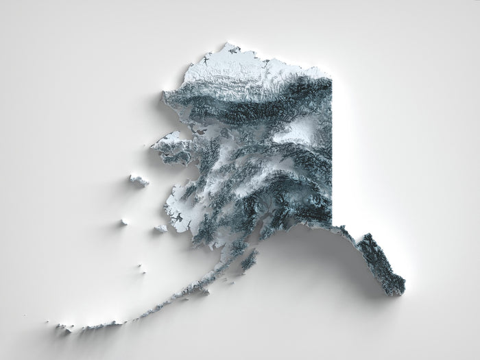 Alaska Topographic 3D Relief Map