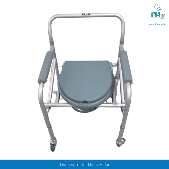 Aluminium Commode Chair with wheels Blue | Fair