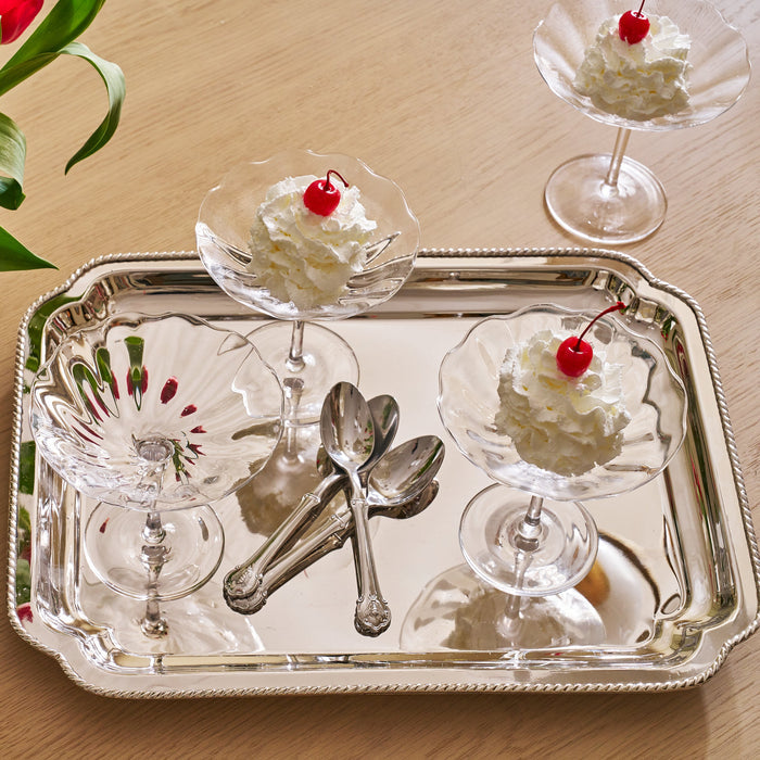 Andrea Brass Tray - Polished Nickel - Trays by Carlyle Avenue