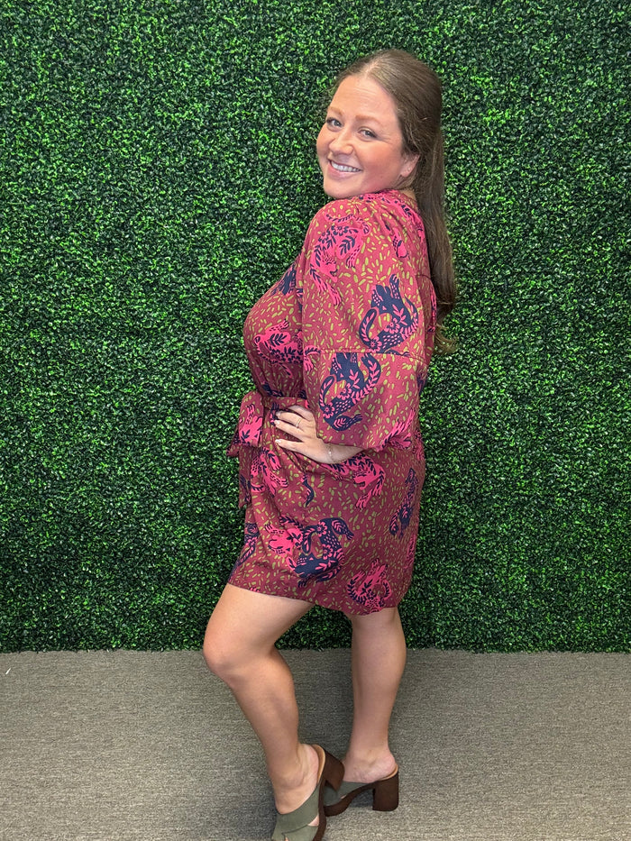 Animal Printed Shirt Dress