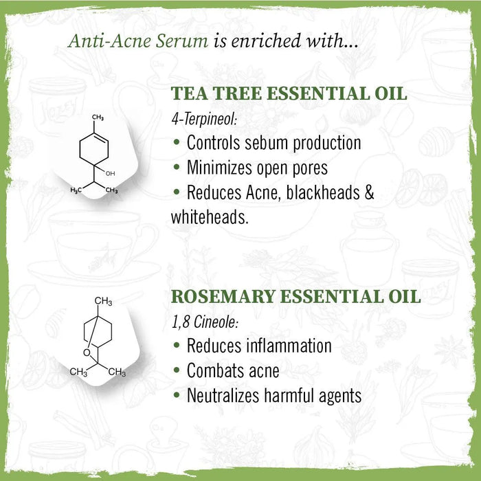 Anti Acne Powder Pack & Serum Facial Kit, Neem Tulsi Kaolin Tea Tree & Rosemary,Absorbs Excess Oil,Pore Refining,Soothes - Keya Seth Aromatherapy