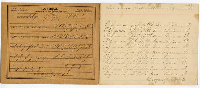 Antique KRONE'S PARAGON Student's School Penmanship Book, Cursive, Lettering
