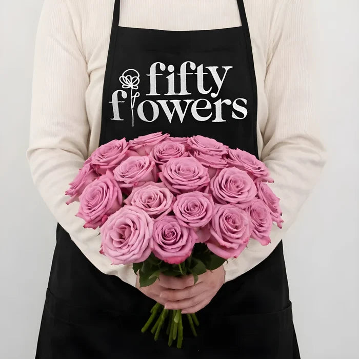 Antique Mauve Fresh Cut Rose Apron - Image