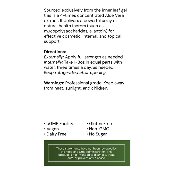 AO Aloe Vera label information