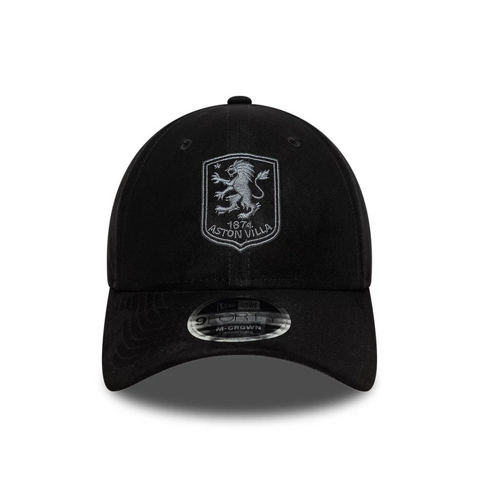 Pictured is this Aston Villa FC Faux Suede 9FORTY M-Crown cap in black. 2