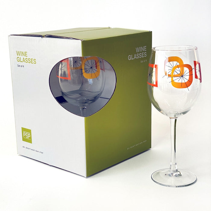 Atomic Design Wine Glasses Orange Yellow -Set of 4 - Destination PSP