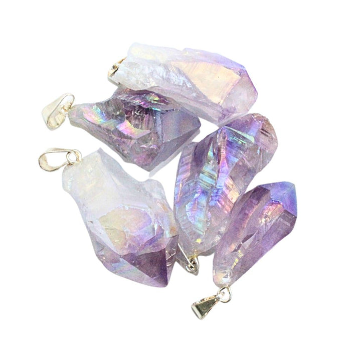 Aura Amethyst Raw Pendant