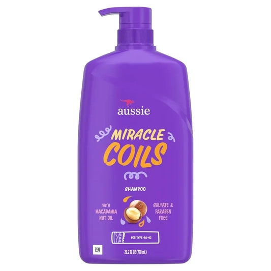 AUSSIE Miracle Coils Paraben Free Shampoo With Macadamia Nut Oil شامبو أوسي ميركل كويلز الخالي من البارابين بزيت المكاديميا
