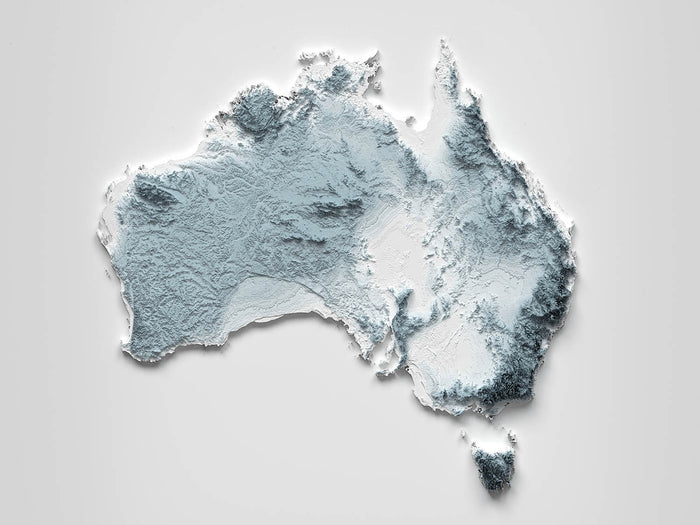 Australia Topographic 3D Relief Map