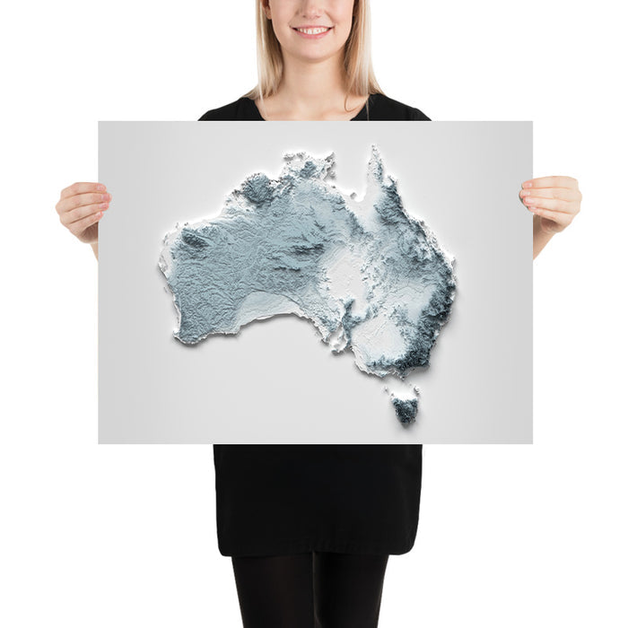 Australia Topographic 3D Relief Map