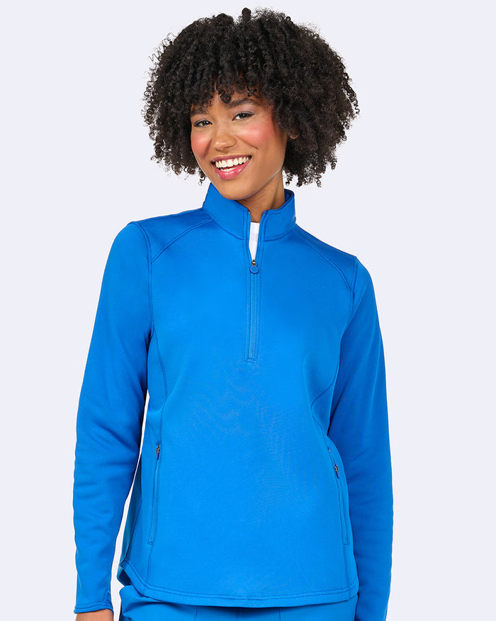 Ava Therese Half Zip Fleece Scrub Pull Over