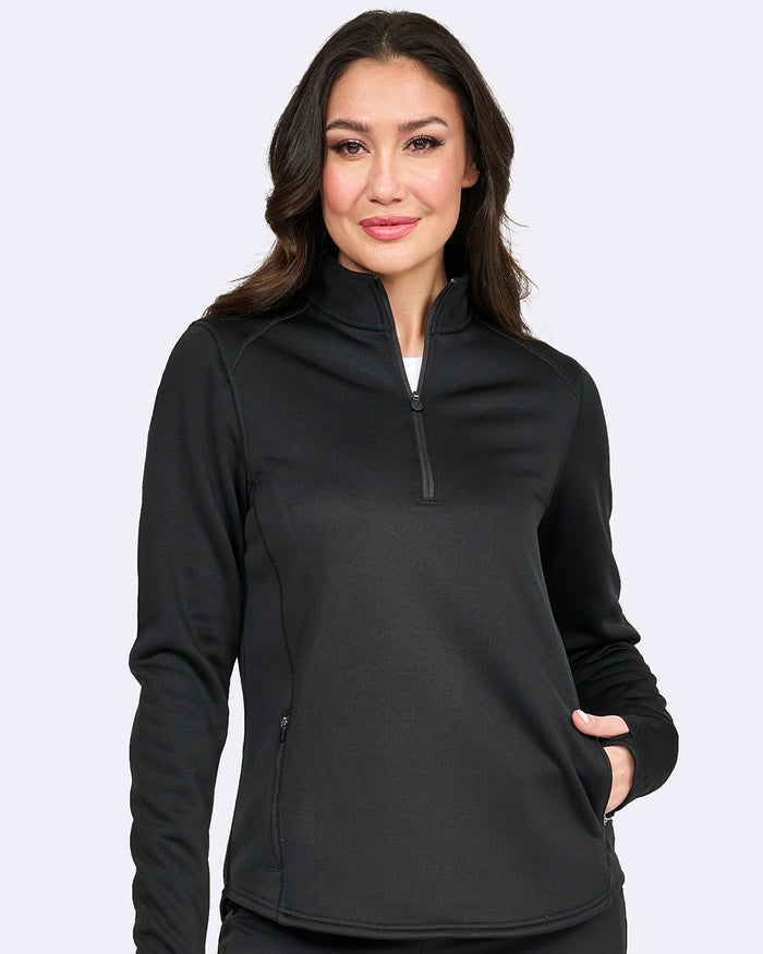 Ava Therese Half Zip Fleece Scrub Pull Over