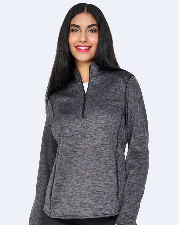 Ava Therese Half Zip Fleece Scrub Pull Over